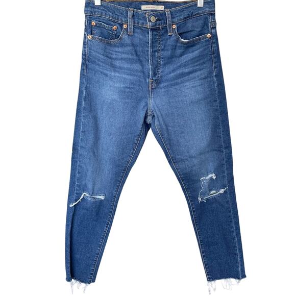 Levi's Womens Button Fly Distressed Wedgie Skinny Jeans Size 29 - Picture 1 of 8
